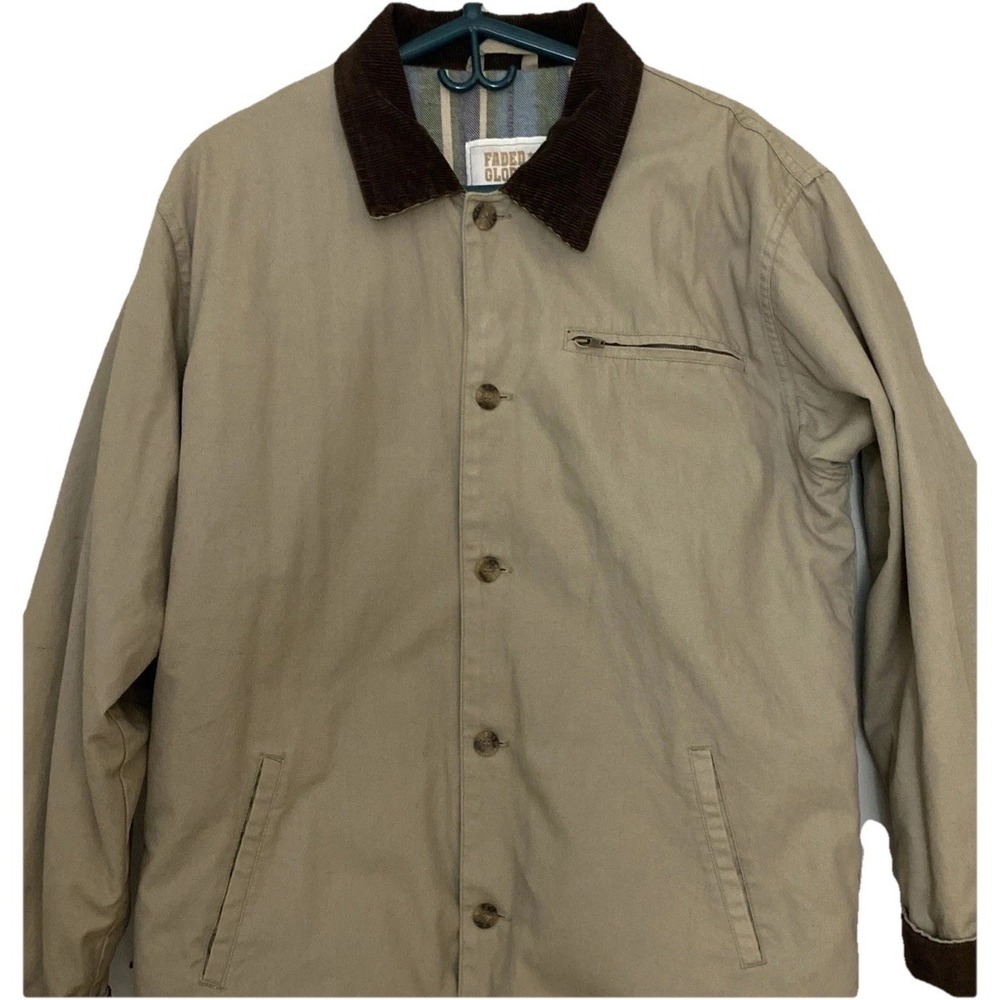 Barn Jacket XL Chore Coat Corduroy Cuffs Collar Faded Glory Blanket Lined